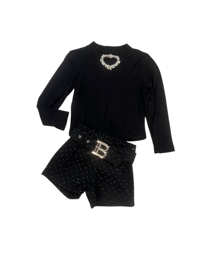 Bordo - ‘ B ' - Tweedelige Meisjes Set.