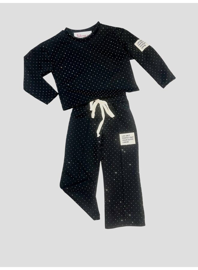 Zwart  'Angel' Glitter setje.