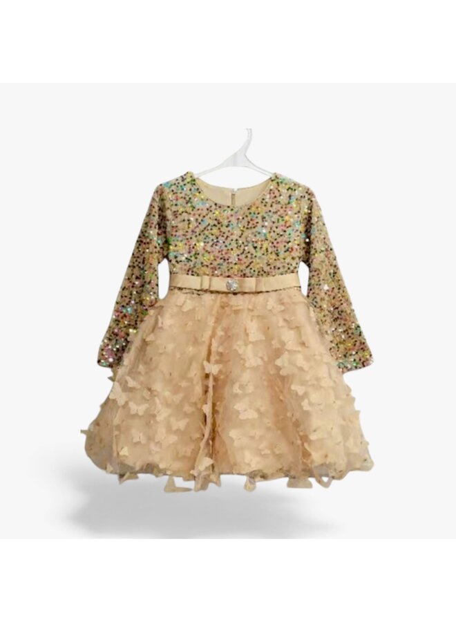 Rood - ' Vlinder' - Meisjes kerst Dress