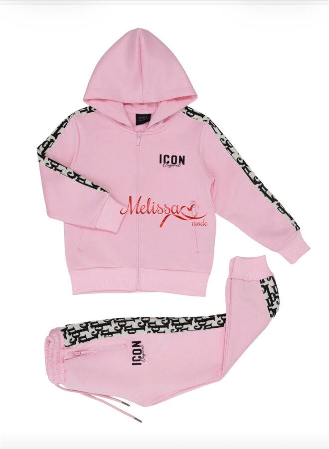 Roze  ' I-Con' Meisjes trainingspak.