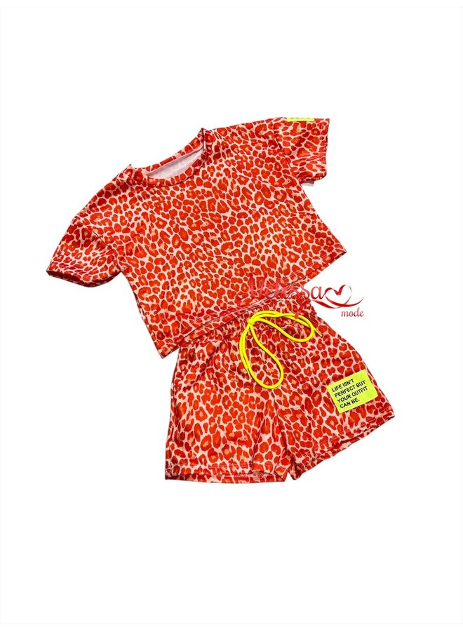 Oranje - ' Kelly' - Tweedelige Meisjes Set.