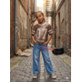 ‘Newyork ‘Meisjes glitter trui  bruin