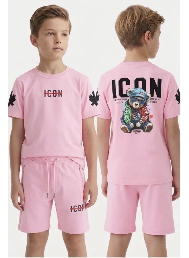 Roze - 'Icon ' - twee delige Jongens setje