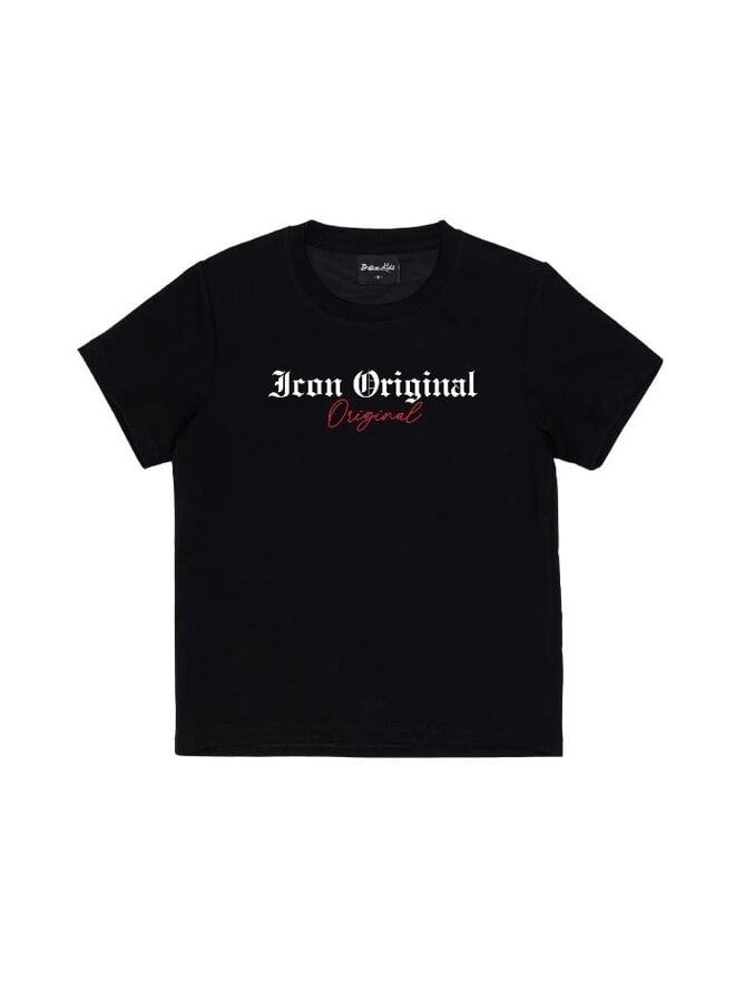 Zwart - ' I-Con ' - jongens T-shirt