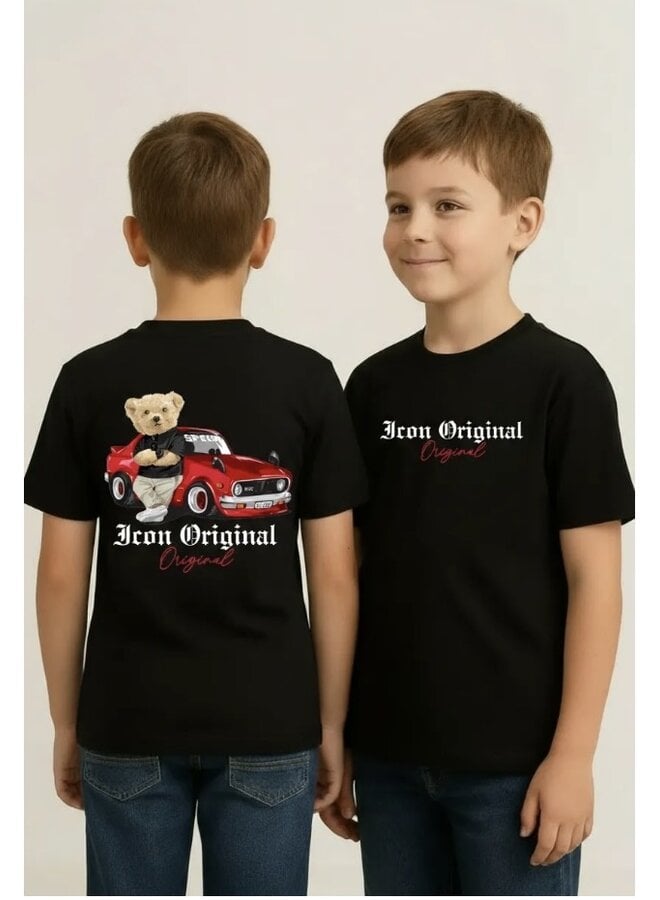 Zwart - ' I-Con ' - jongens T-shirt
