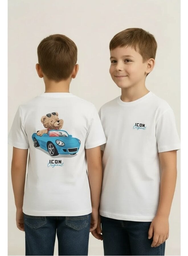 Wit - ' I-Con ' - jongens T-shirt