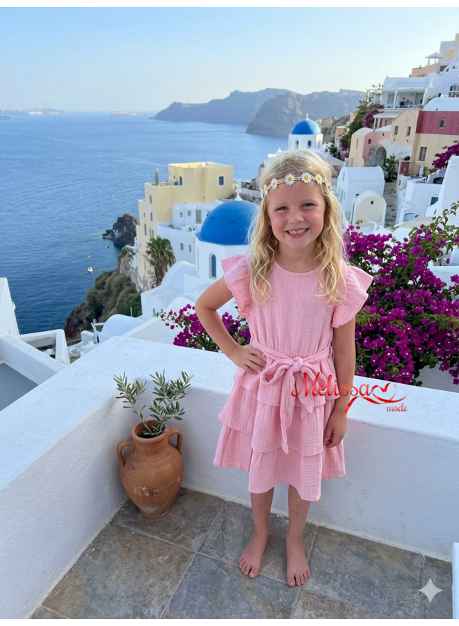 Roze - ' Fleur ' - Meisjes Zomer jurk