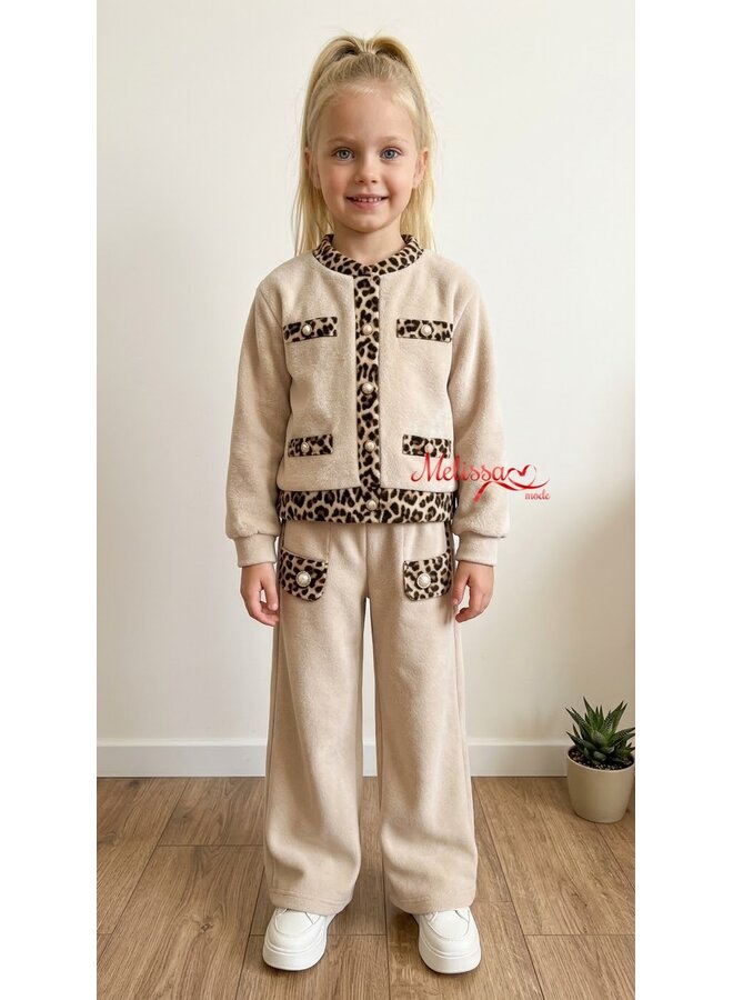 ' Susan ' Twee delige meisjes sets beige.
