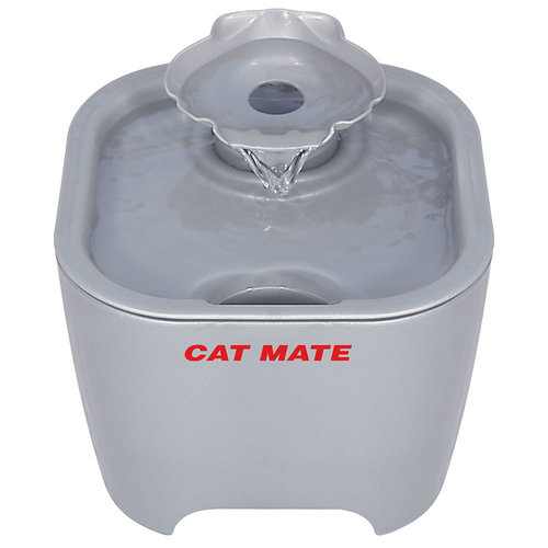 Catmate Drinkfontein met schelp Titanium 3 liter Catmate Drinkfontein met schelp Titanium 3 liter