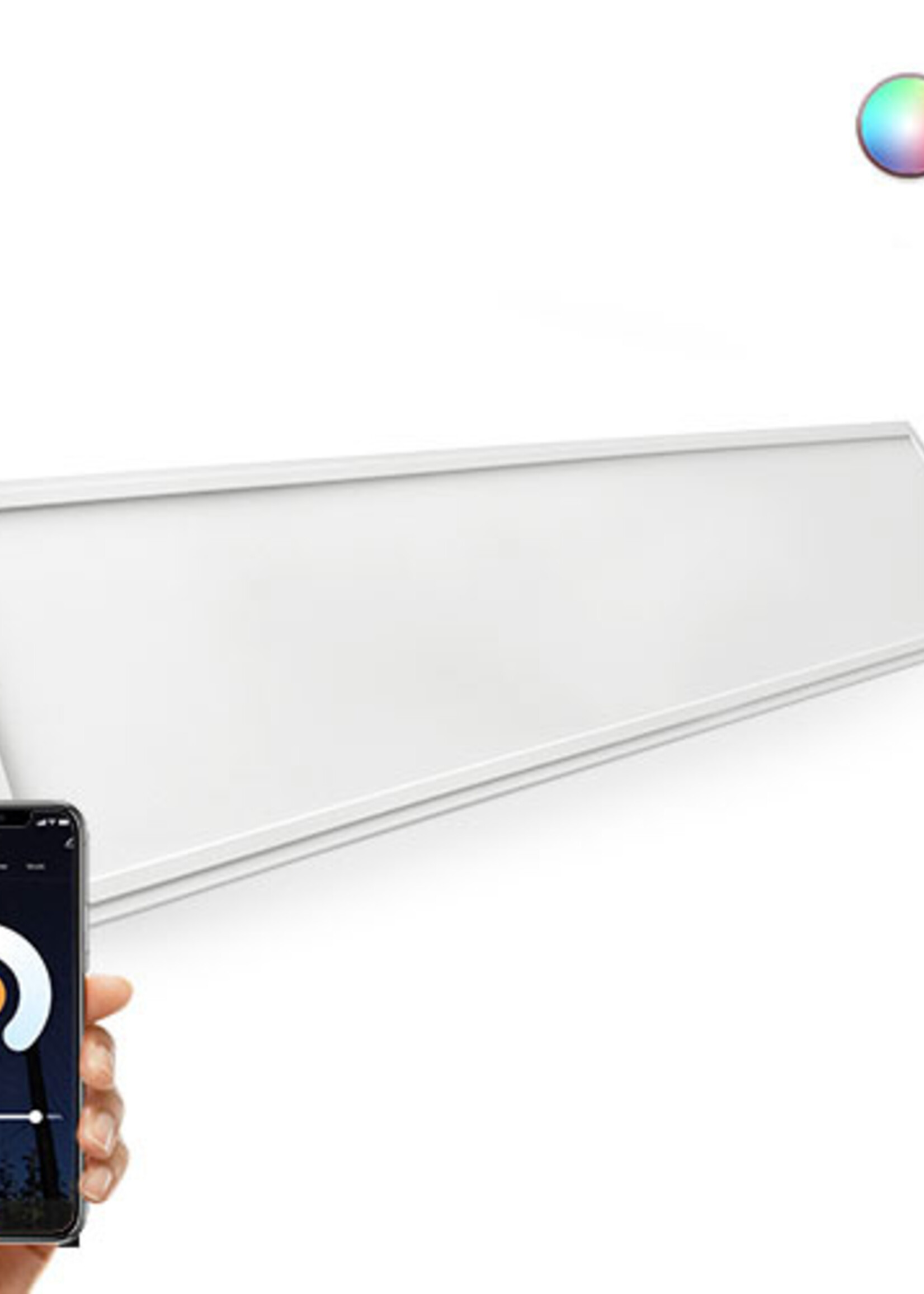 LEDWINKEL-Online WiFi LED Paneel 30x120cm RGB+CCT 40W Edge-lit