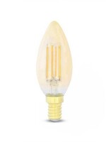 LEDWINKEL-Online E14 LED Filament Lamp C35 Kaars 5W 2200K extra warm wit dimbaar