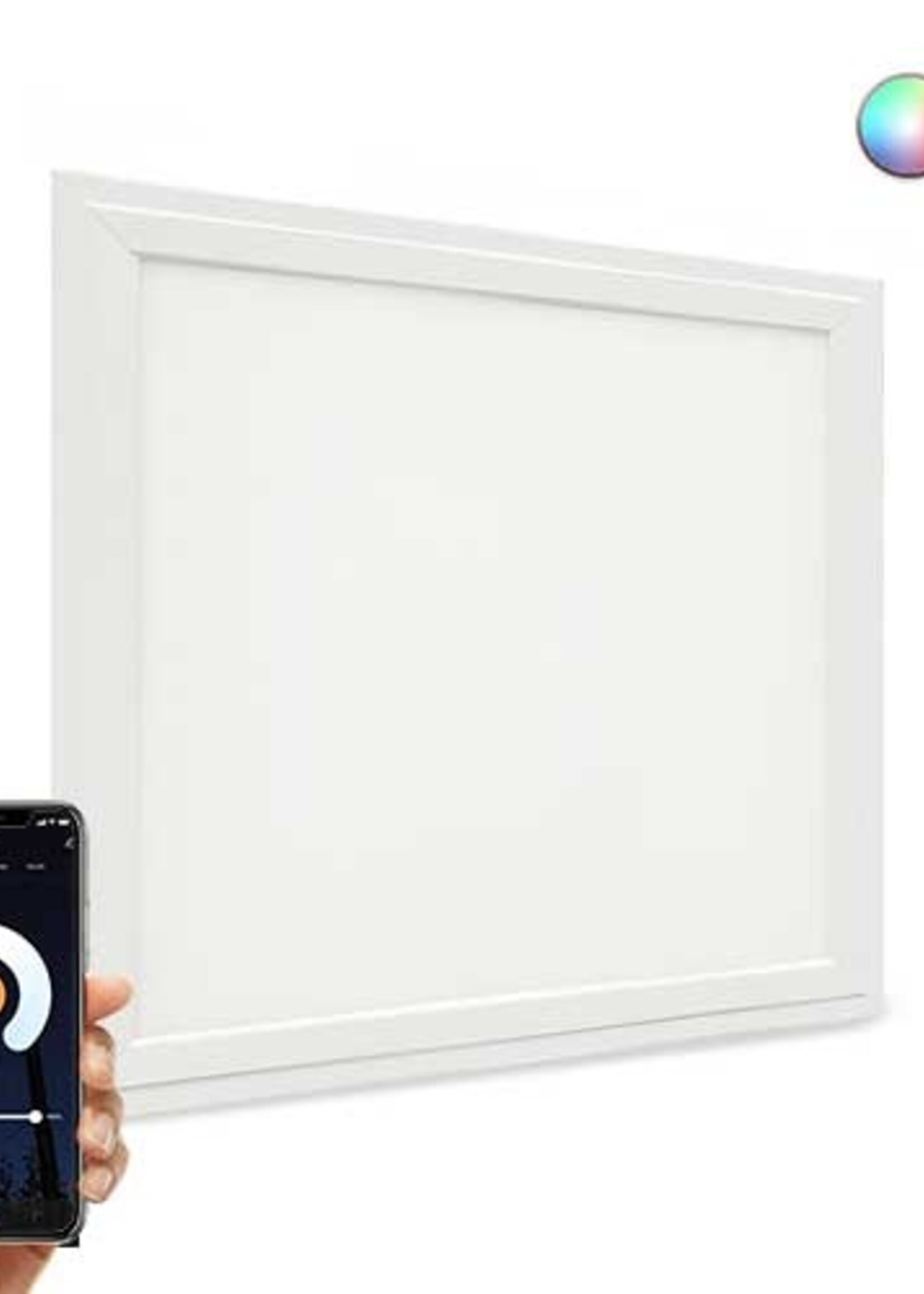 LEDWINKEL-Online WiFi LED Panel 30x30cm RGB+CCT 18W Edge-lit