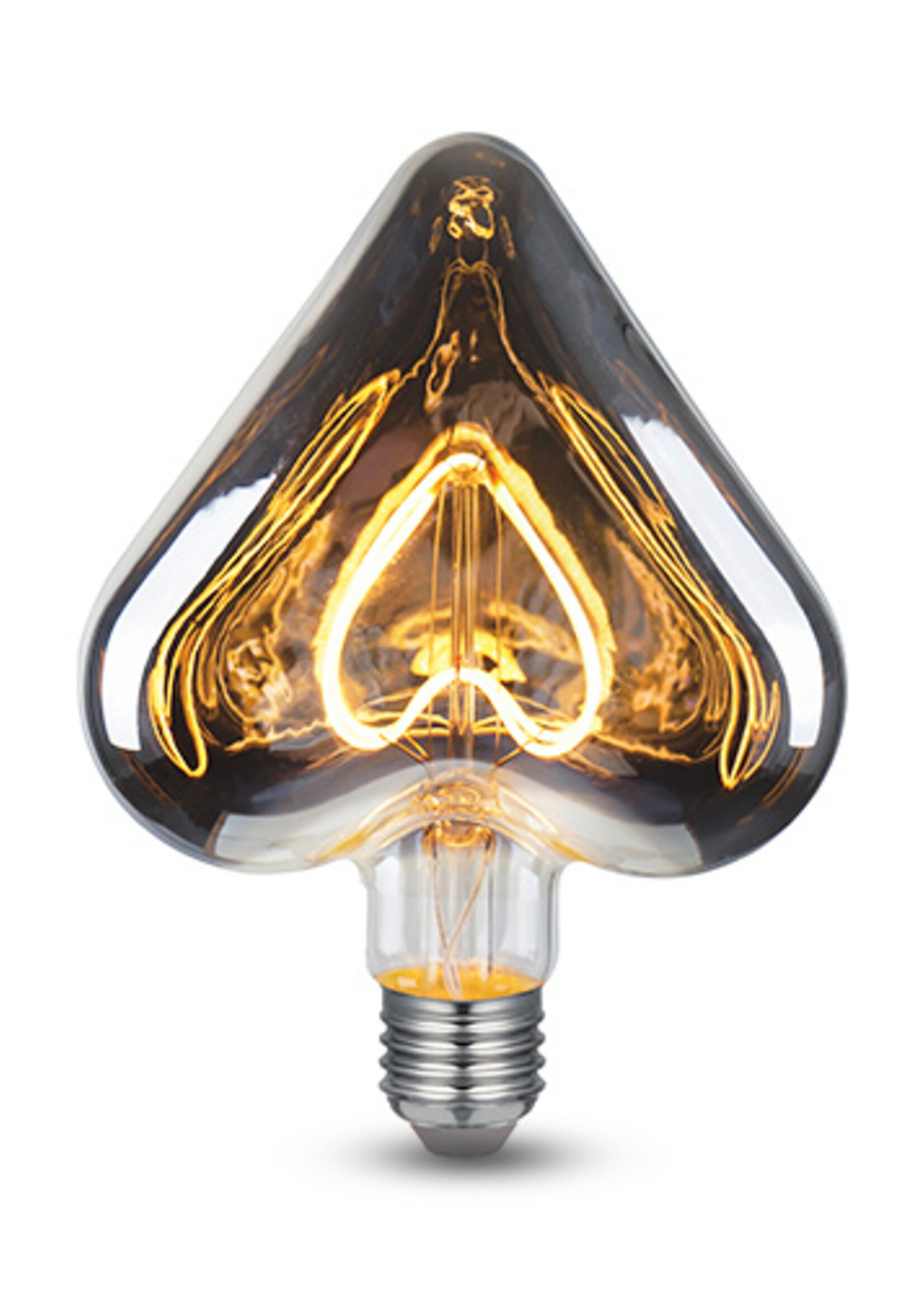 LEDWINKEL-Online E27 LED Lamp filament hartje smokey grey 5W 2200K dimbaar
