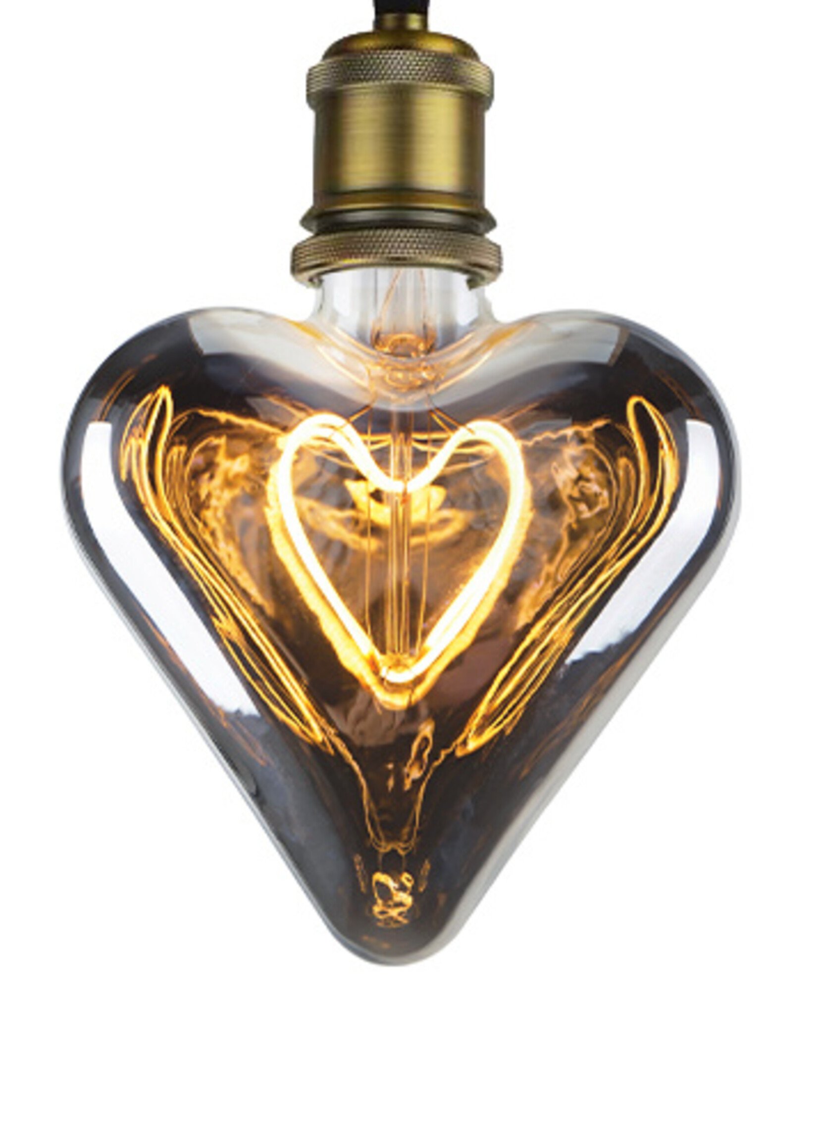 LEDWINKEL-Online E27 LED Lamp filament heart smokey gray 5W 2200K dimmable