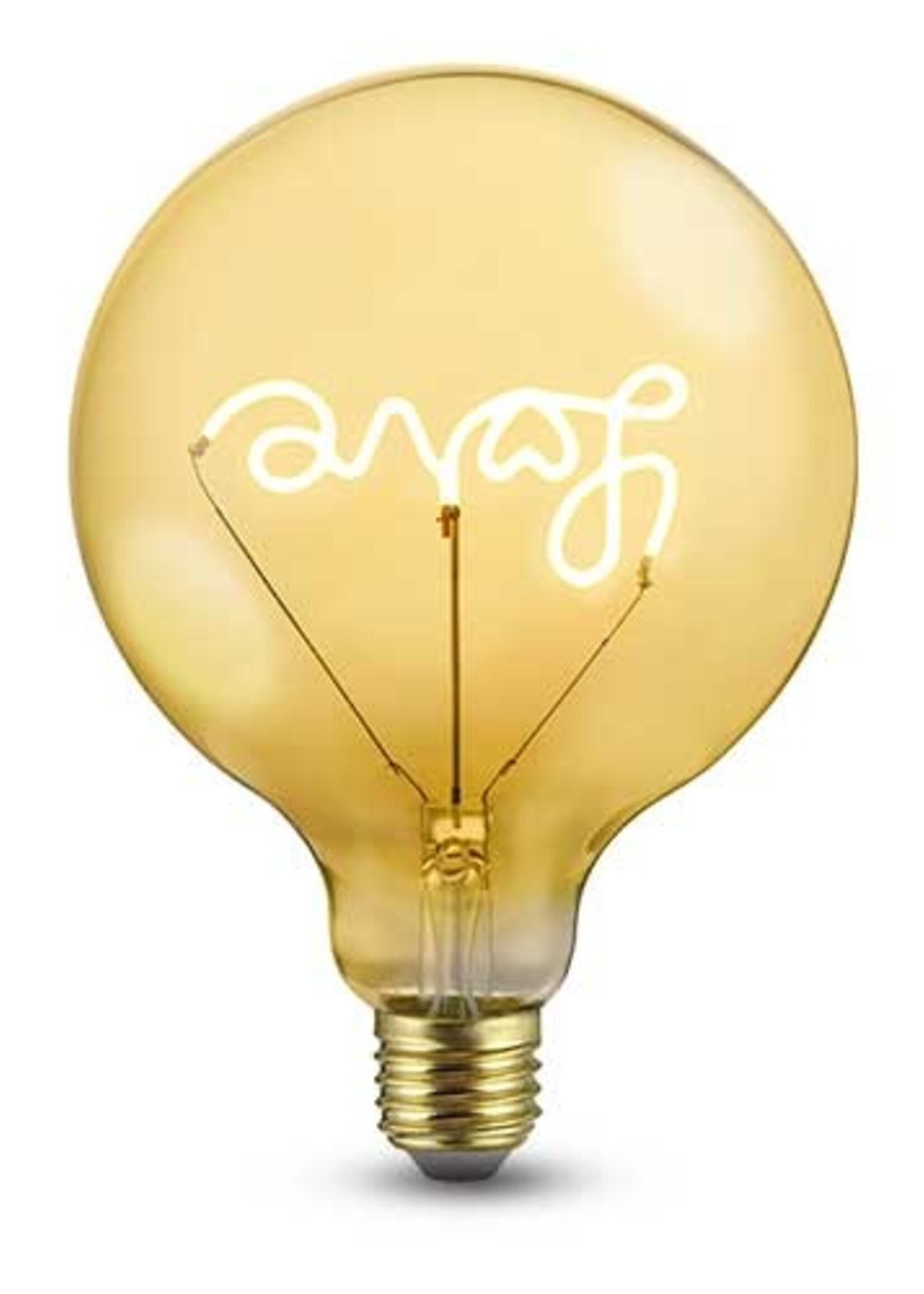 LEDWINKEL-Online E27 LED Lamp filament G125 Love 2.5W 2100K amber dimbaar