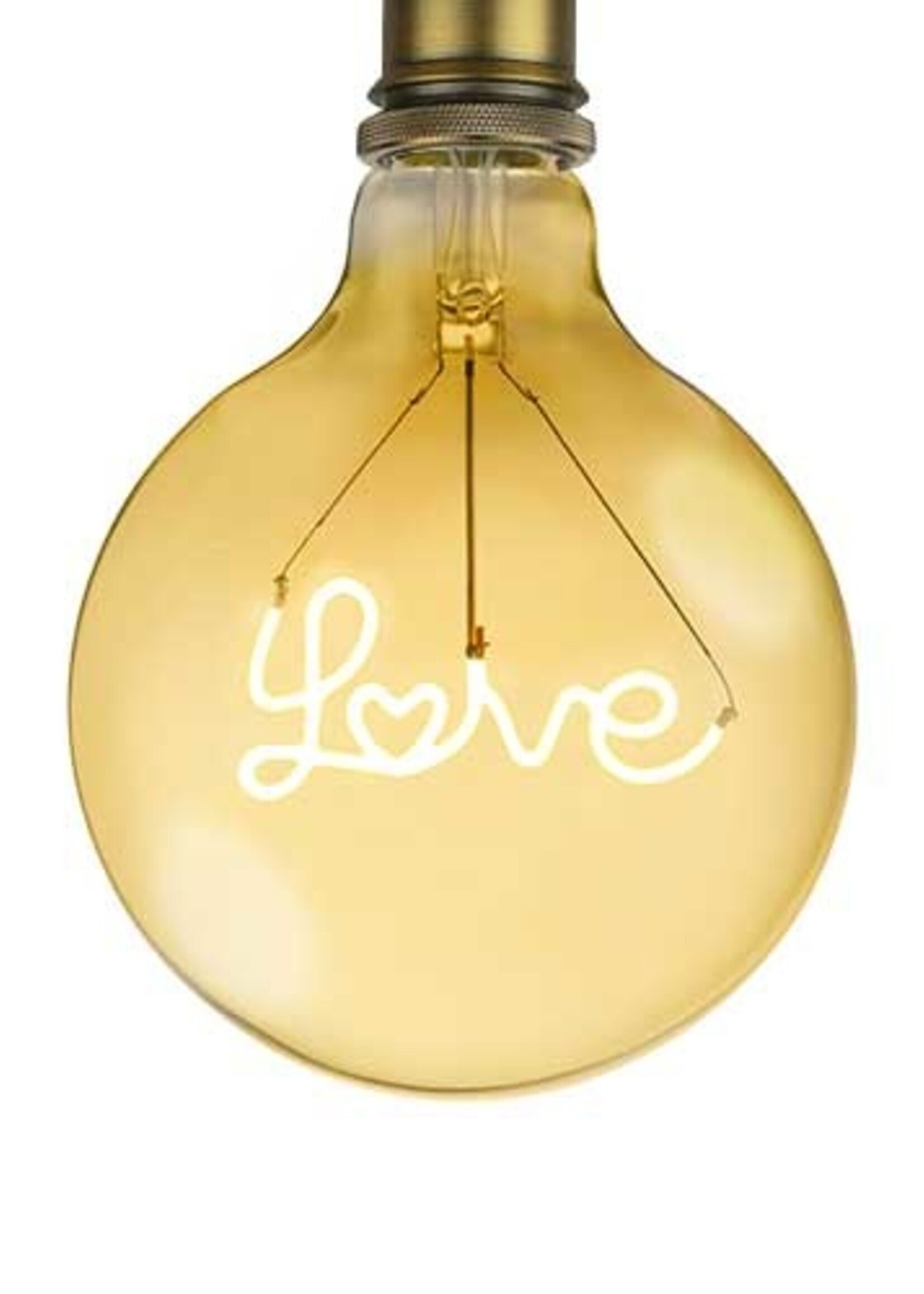 LEDWINKEL-Online E27 LED Lamp filament G125 Love 2.5W 2100K amber dimbaar