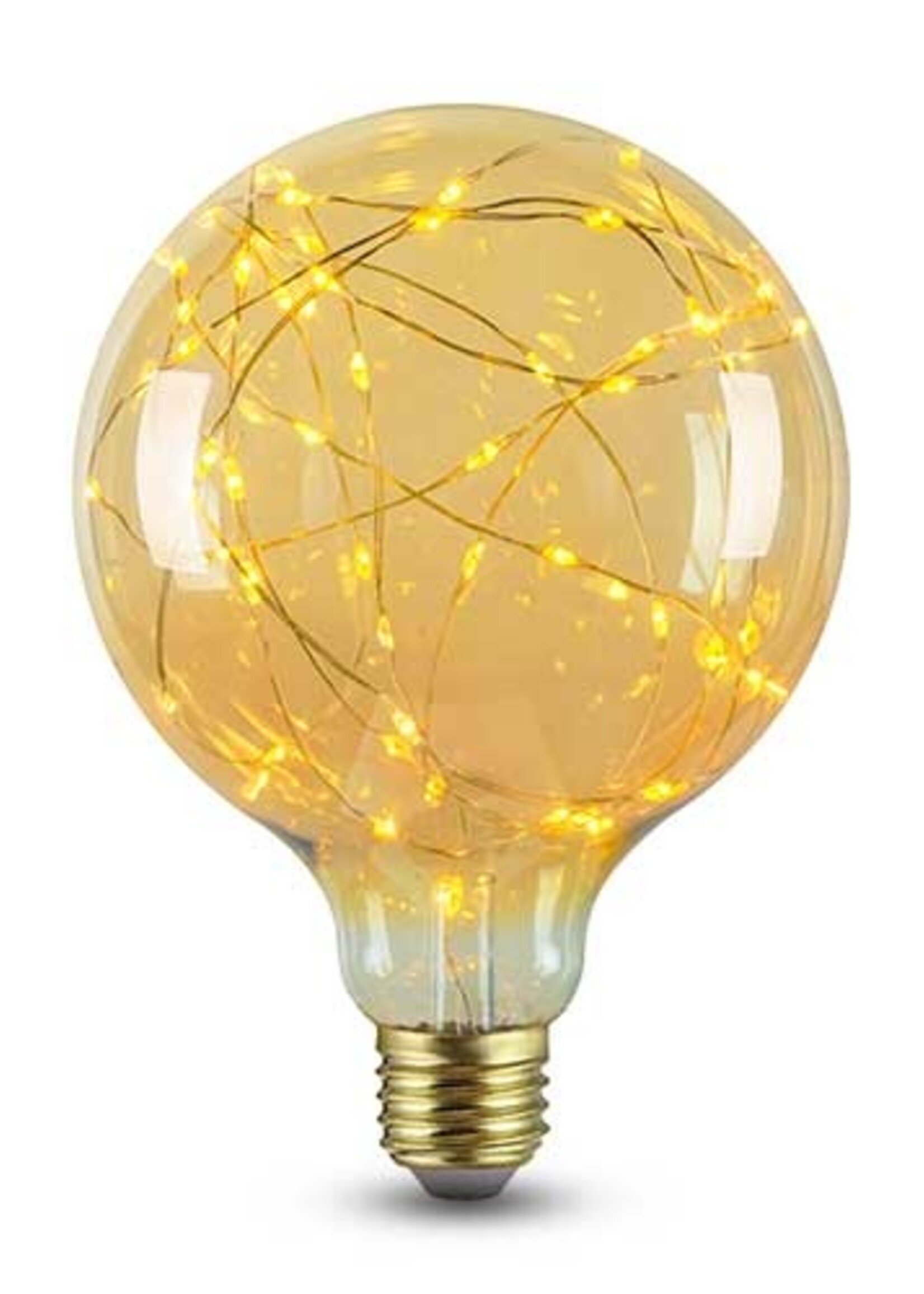 LEDWINKEL-Online E27 LED Lamp filament G125 copper filament 1.5W 2100K amber