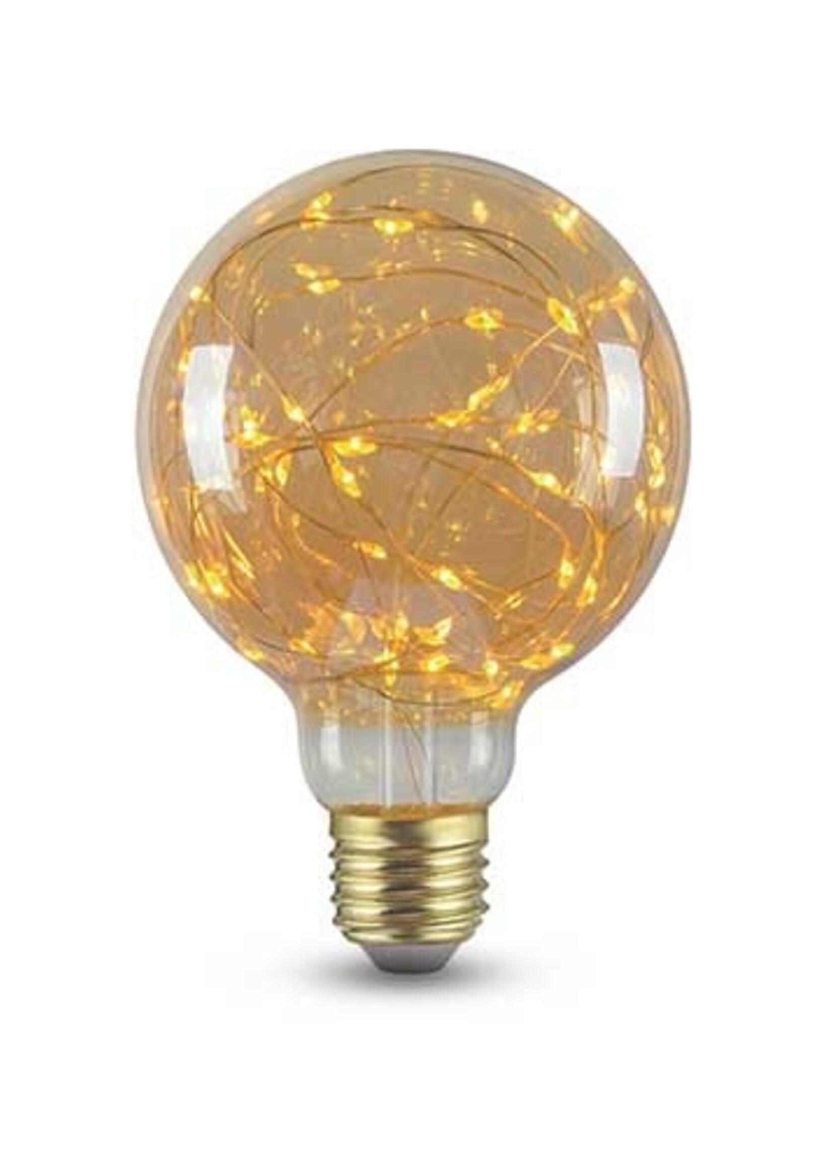 LEDWINKEL-Online E27 LED Lamp filament G95 copper wire 1.5W 2100K amber