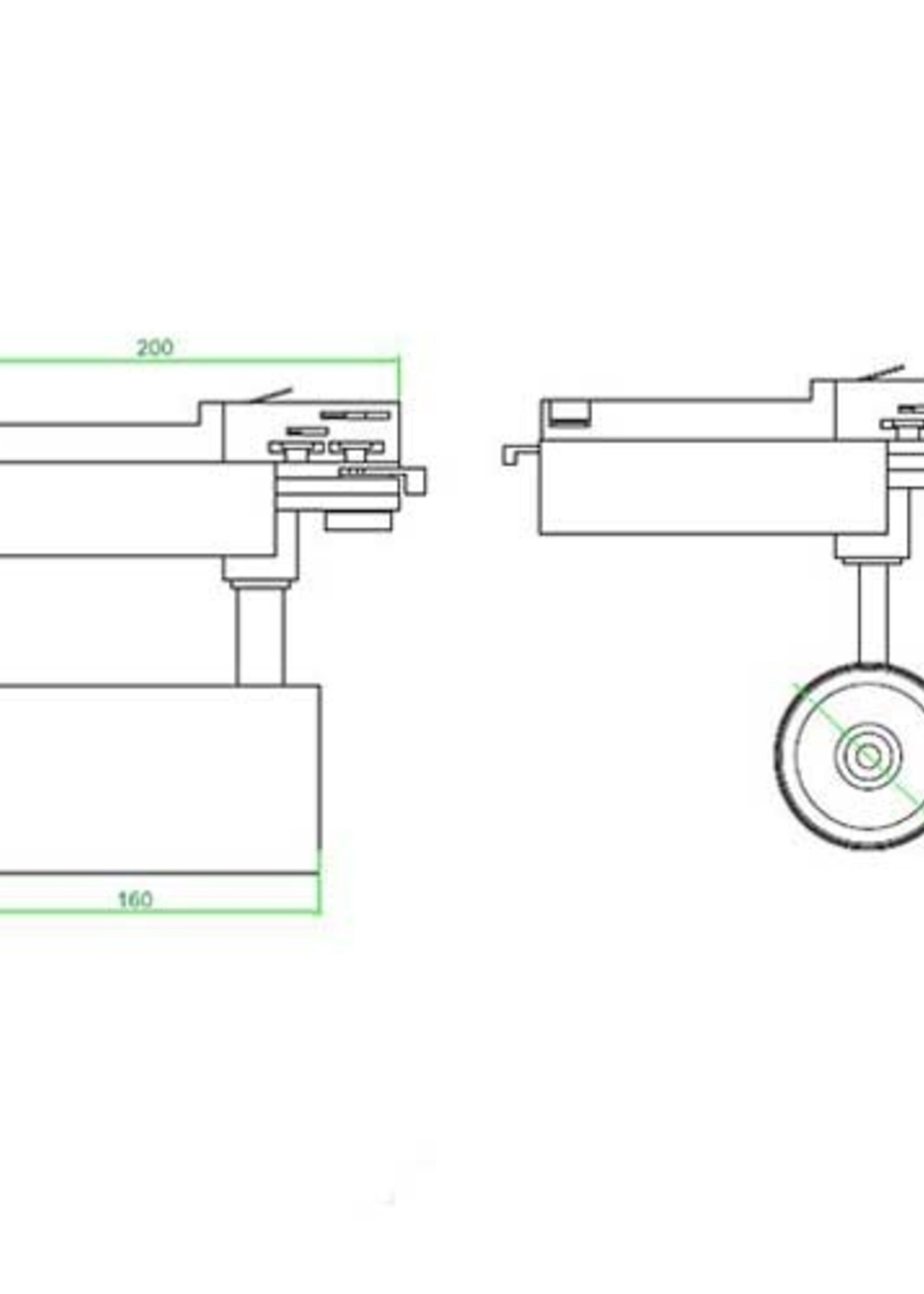 LEDWINKEL-Online LED Track Light Head 3 phase white 30W