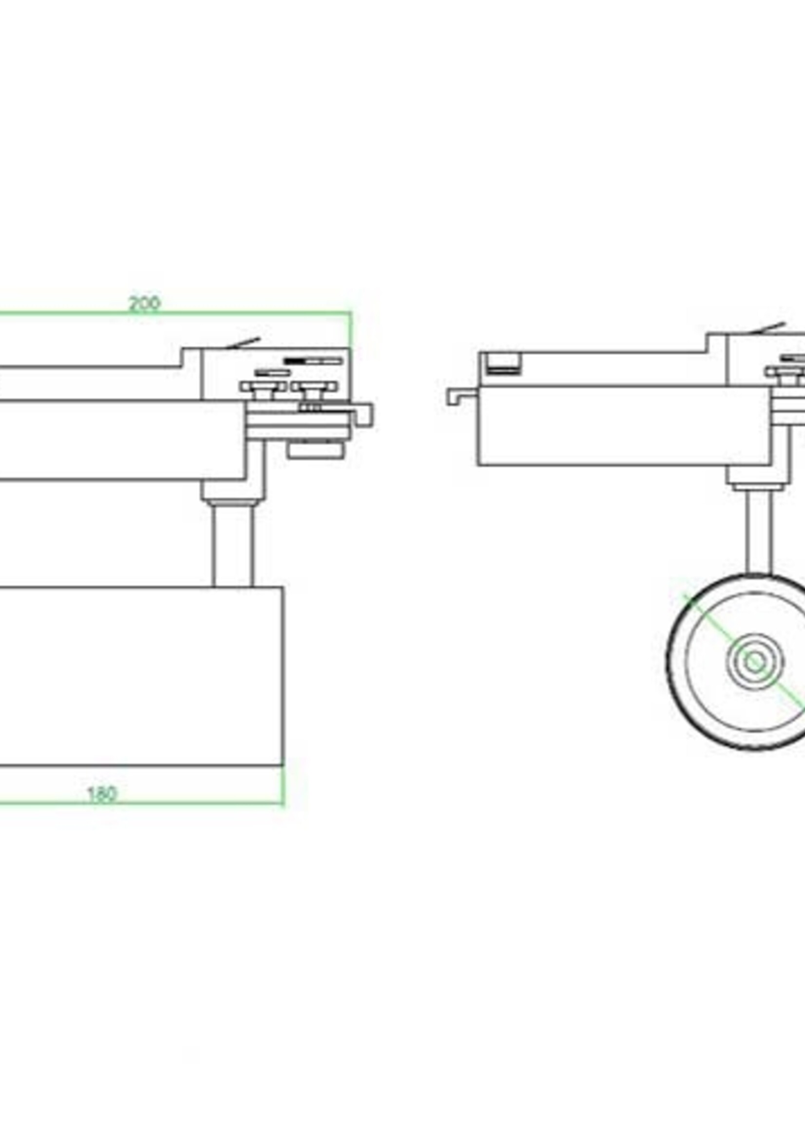 LEDWINKEL-Online LED Railspot 3 fase wit 40W