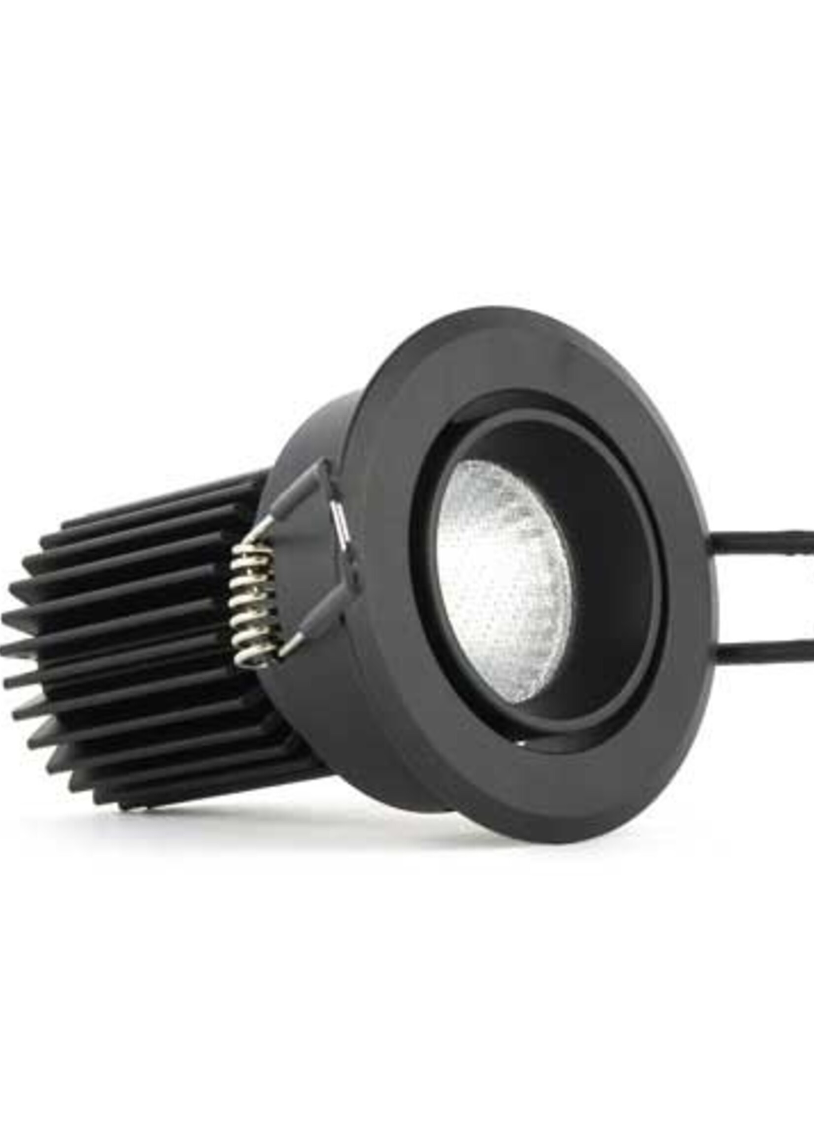 SOLISTECH Zwarte LED Inbouwspot 5W 3000K warm wit ⌀70mm kantelbaar