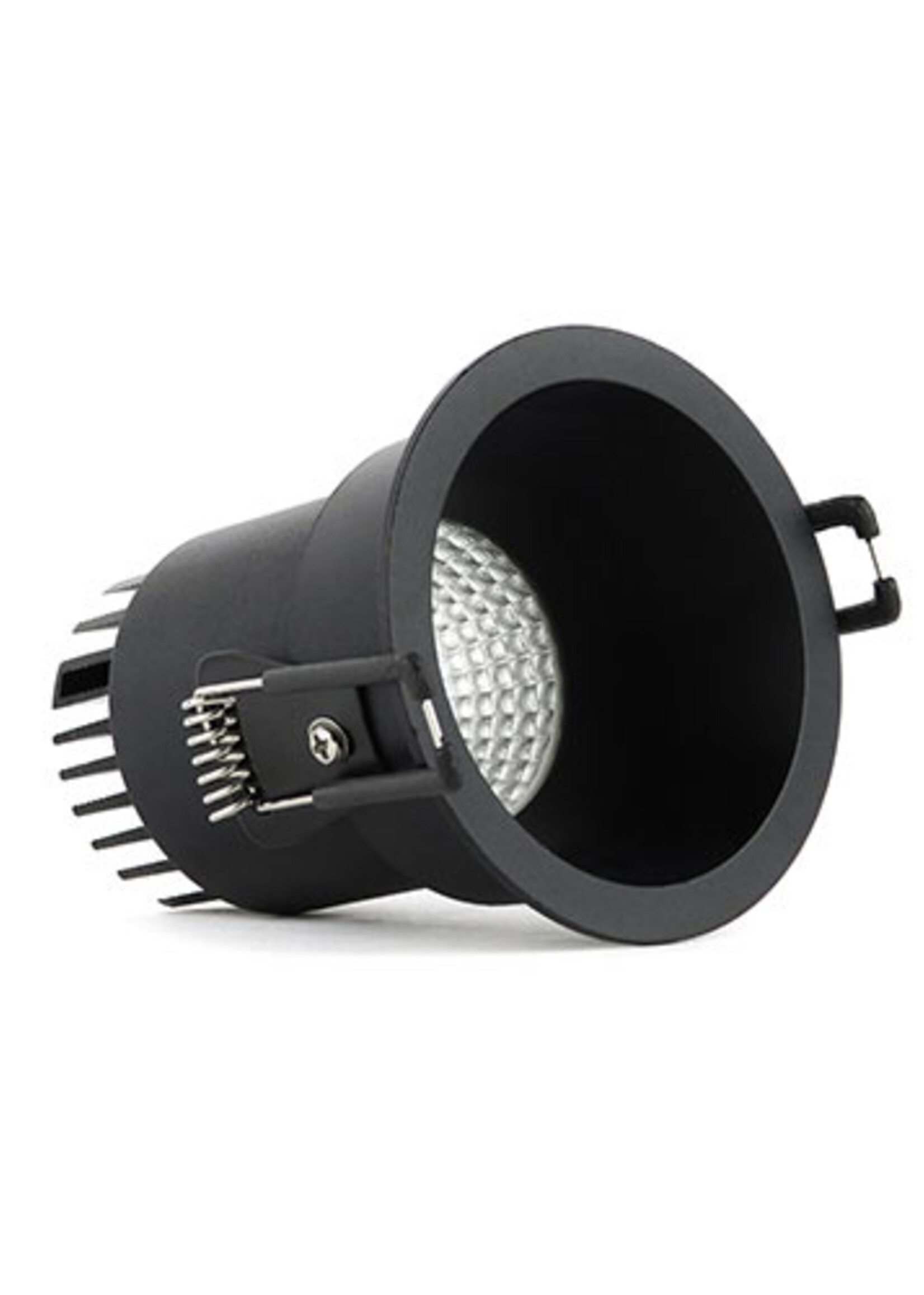 SOLISTECH Zwarte LED Inbouwspot 5W 3000K warm wit ⌀80mm Anti glare