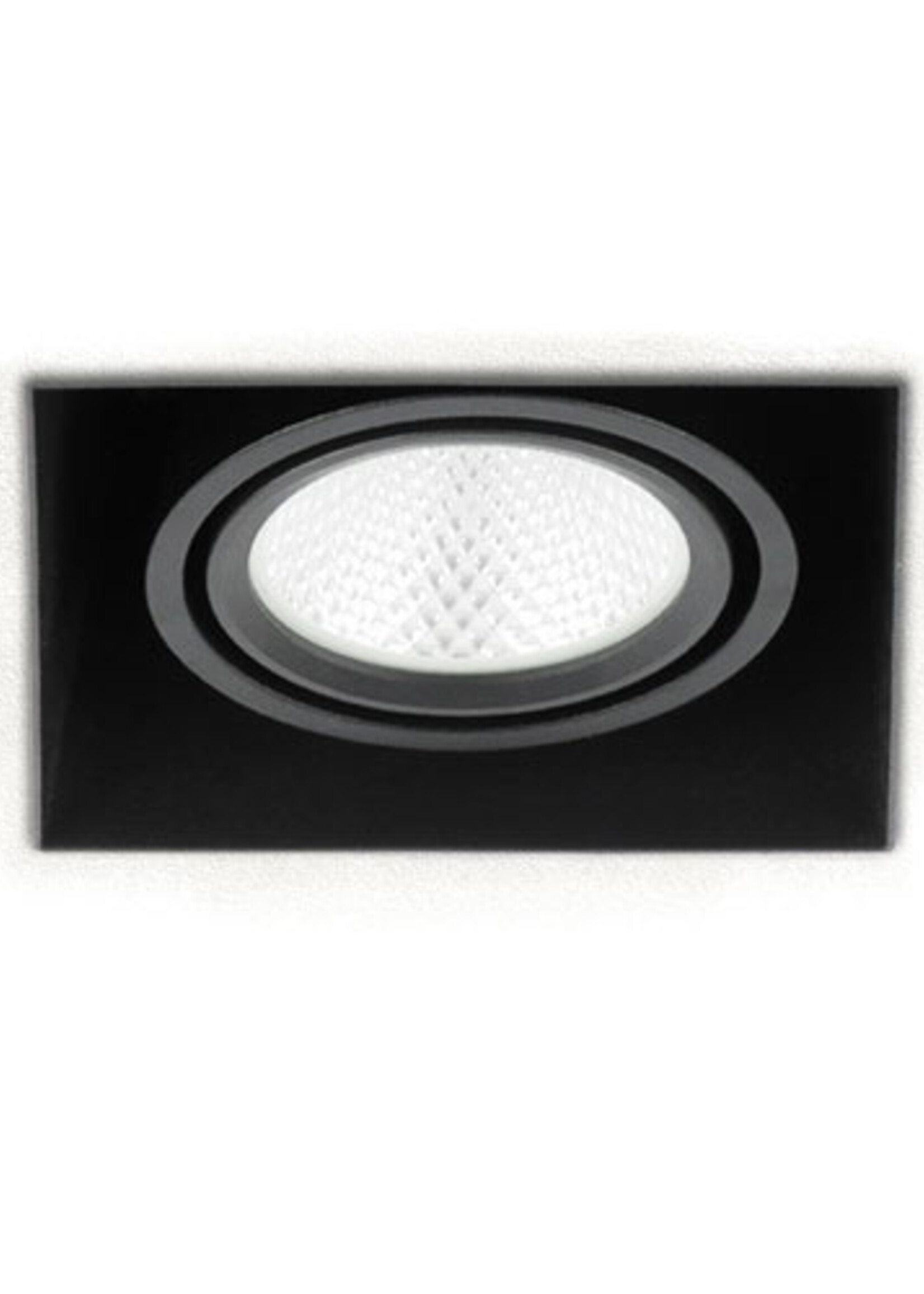 SOLISTECH Zwarte LED Inbouwspot 6W Trimless 3000K warm wit  vierkant 89x89mm kantelbaar draaibaar