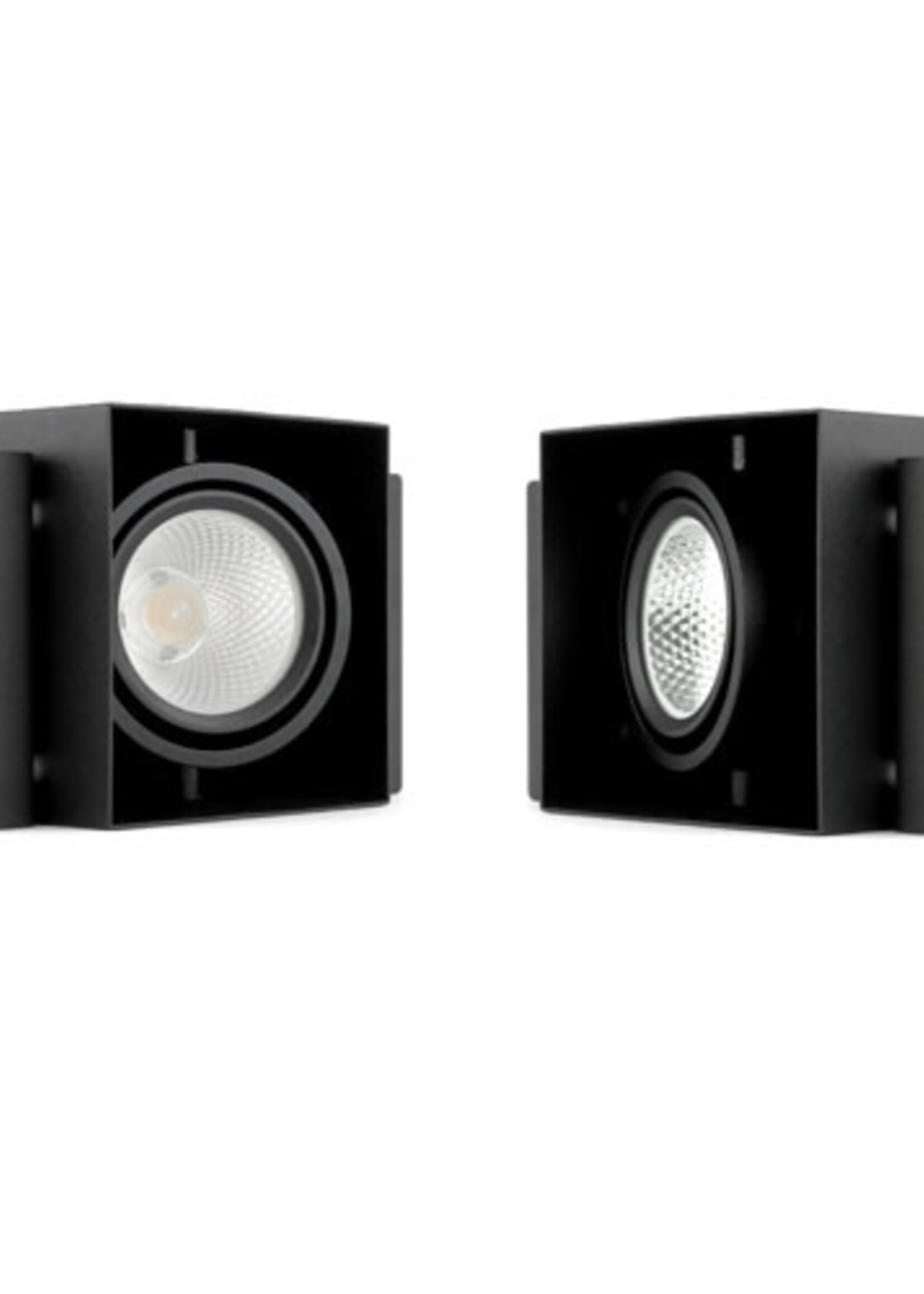 SOLISTECH Zwarte LED Inbouwspot 6W Trimless 3000K warm wit  vierkant 89x89mm kantelbaar draaibaar