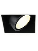 SOLISTECH Zwarte LED Inbouwspot 6W Trimless 3000K warm wit  vierkant 89x89mm kantelbaar draaibaar