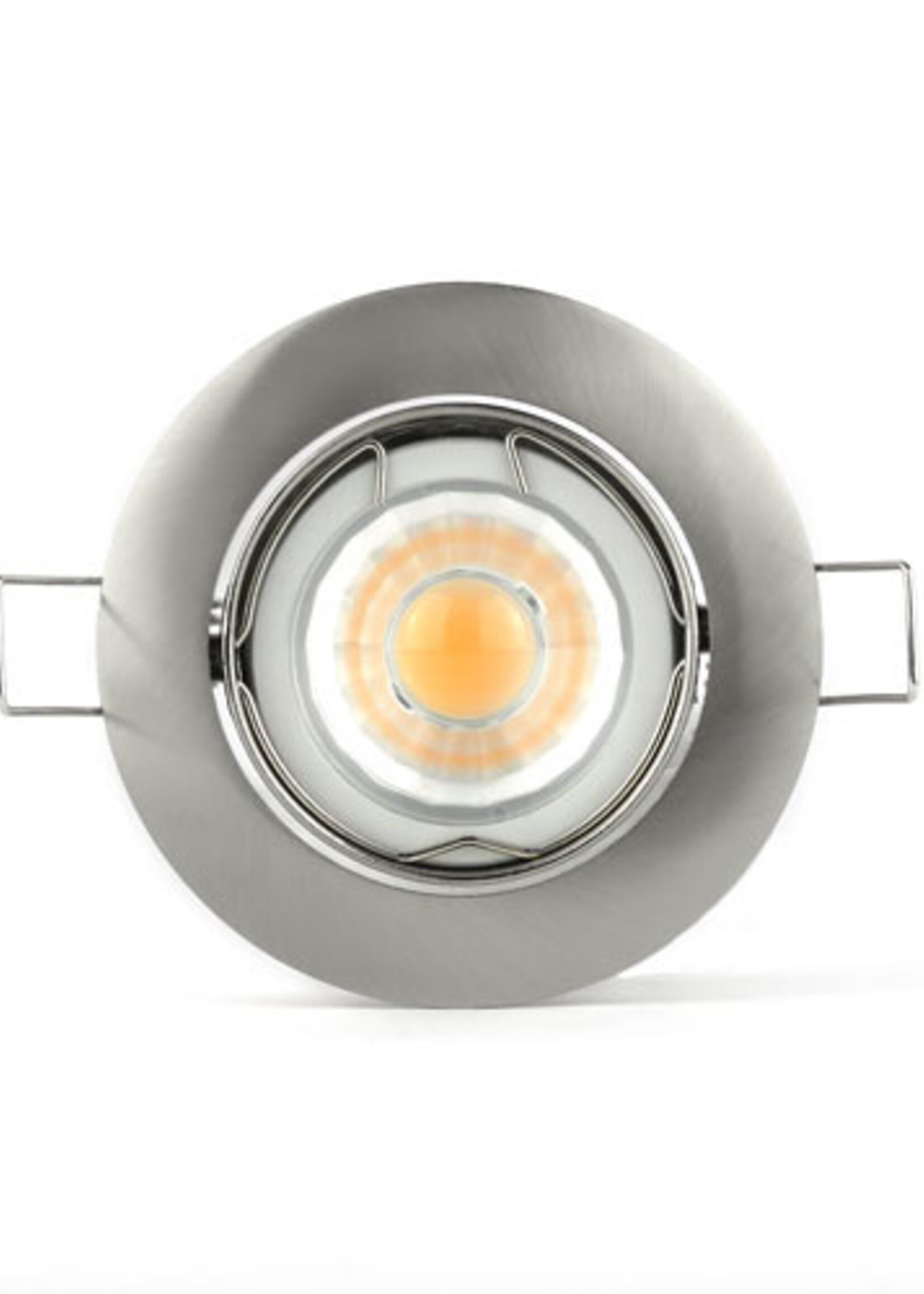 LEDWINKEL-Online LED Inbouw armatuur GU10 IP20 zilver ⌀84mm kantelbaar