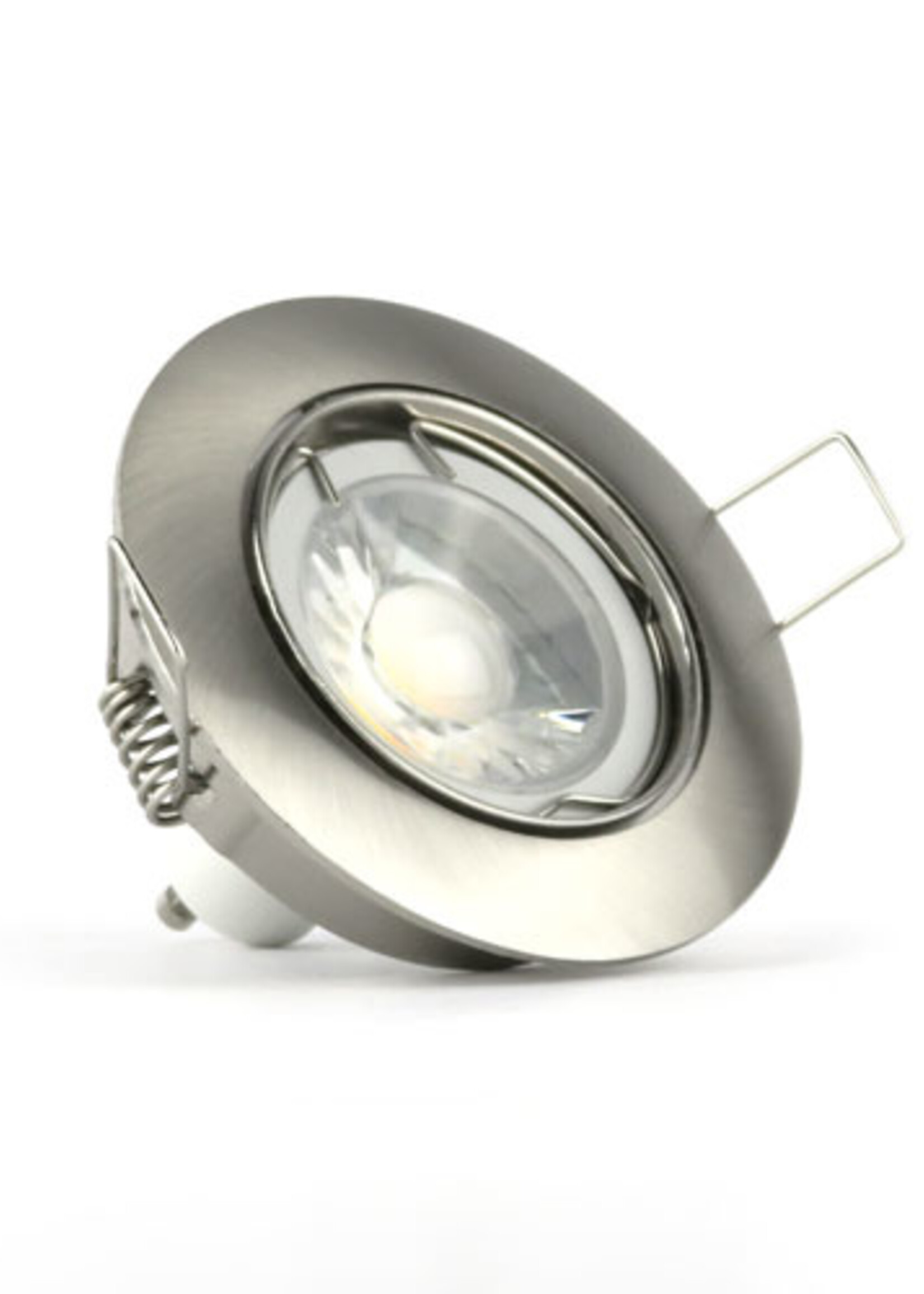LEDWINKEL-Online LED Inbouw armatuur GU10 IP20 zilver ⌀84mm kantelbaar