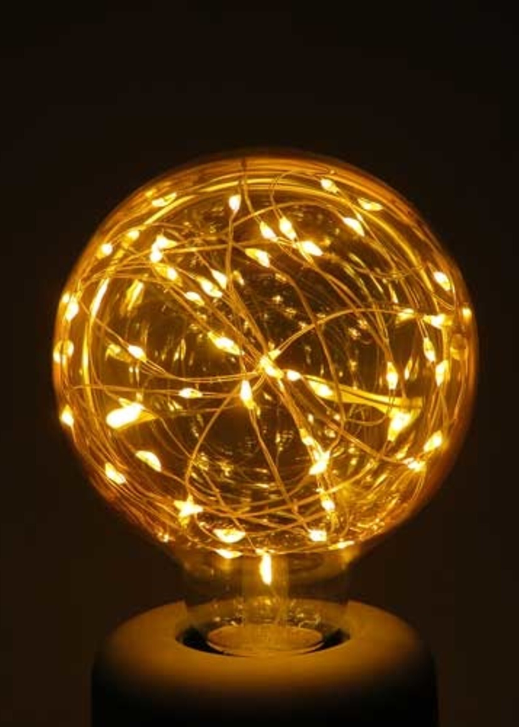 LEDWINKEL-Online E27 LED Lamp filament G125 koperdraad 1.5W 2100K amber