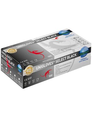 Unigloves Unigloves Select Black Latex Gloves | 100pcs