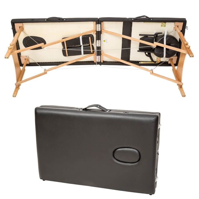 3 Zones Massagetable | Wooden Frame + travel bag