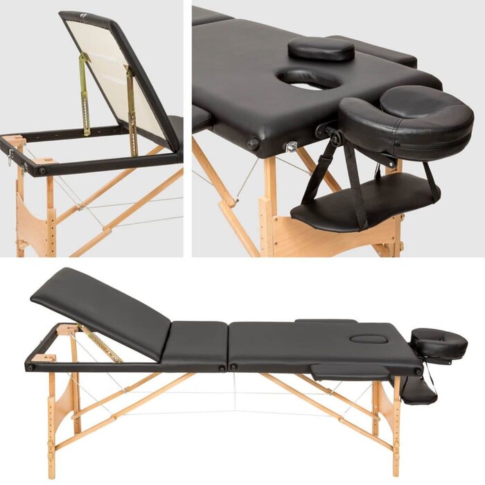 3 Zones Massagetable | Wooden Frame + travel bag