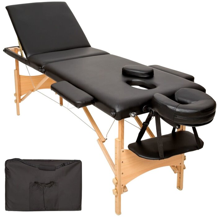 3 Zones Massagetable | Wooden Frame + travel bag