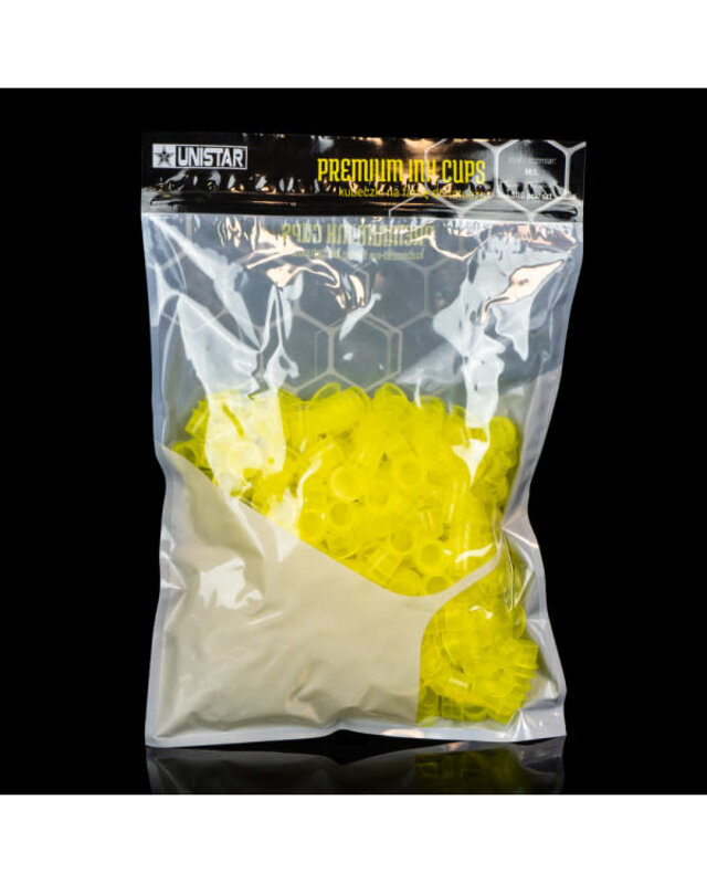 Unistar UNISTAR INK CUPS CLEAR YELLOW - 500PCS