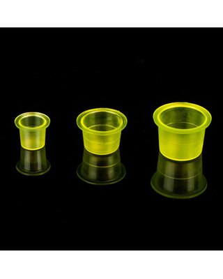 Unistar UNISTAR INK CUPS CLEAR YELLOW - 500PCS