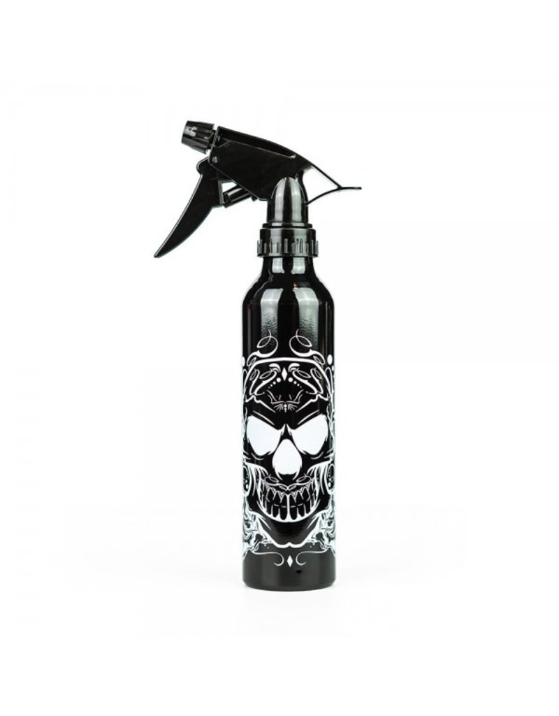 Spray Bottle Aluminium - Black With Skull - 300ml
