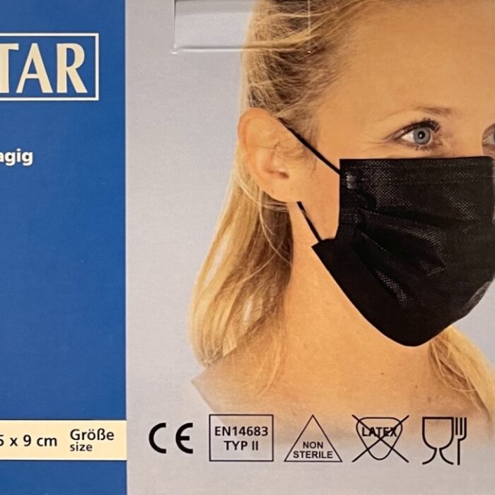 Hygostar Face mask type II, 3-ply | PP | black - 50pcs