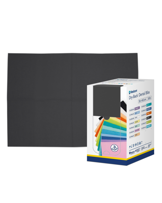 Dental Bibs - Black - In Carton Dispenser - 100pcs