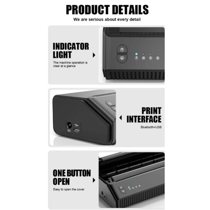 Bluetooth Wireless Printer MHT-P8008 With Battery