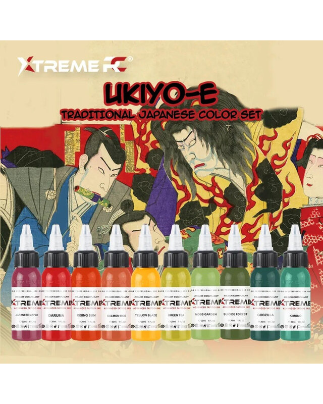 Xtreme Xtreme Ink - UKIYO Traditional Japanese Color Set - 10 x 30ml