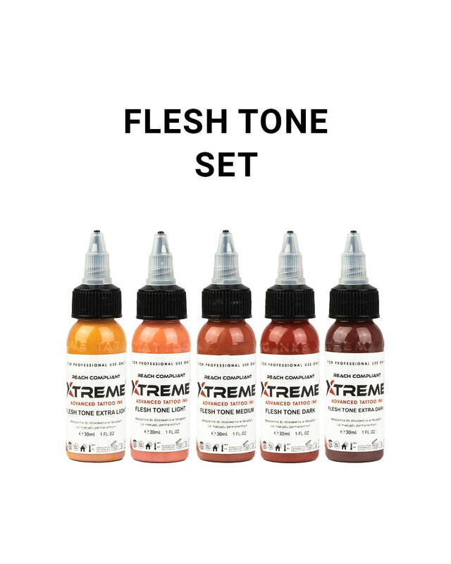 Xtreme Xtreme Ink - Flesh Tone Color Set - 5 x 30ml