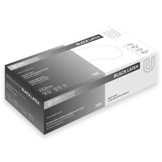 Unigloves BLACK Latex Gloves - 100pcs