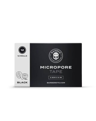 Micropore Tape - BLACK - 2.5cm x 9.1m -12pcs