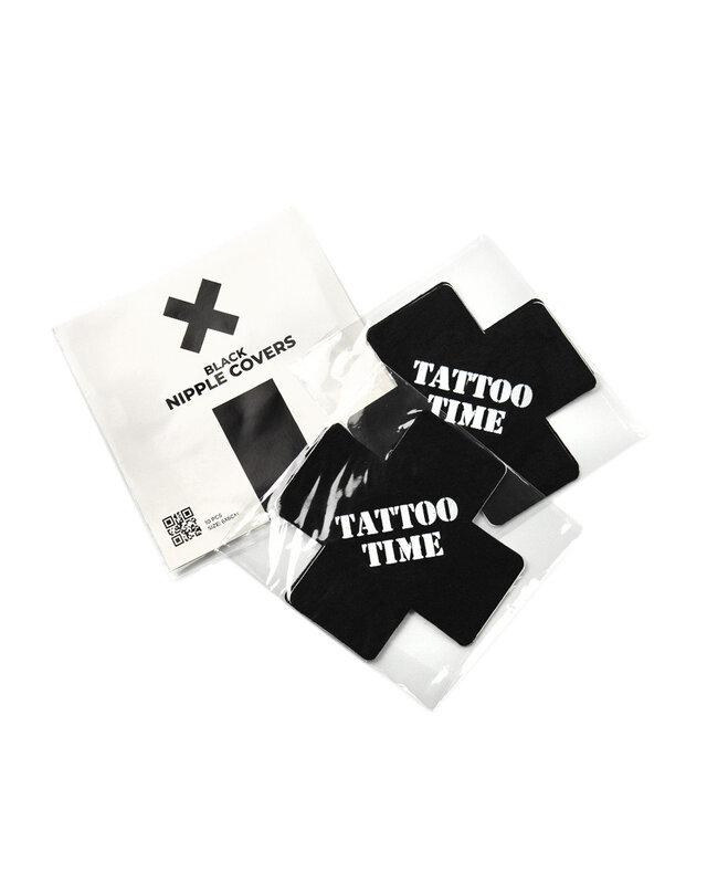 Nipple Cover Stickers - X Shape - Black - 10pcs