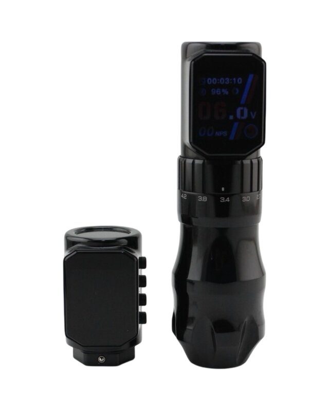 DF7X - Wireless Tattoo Pen - Adjustable Stroke 2.3-4.5mm - Black