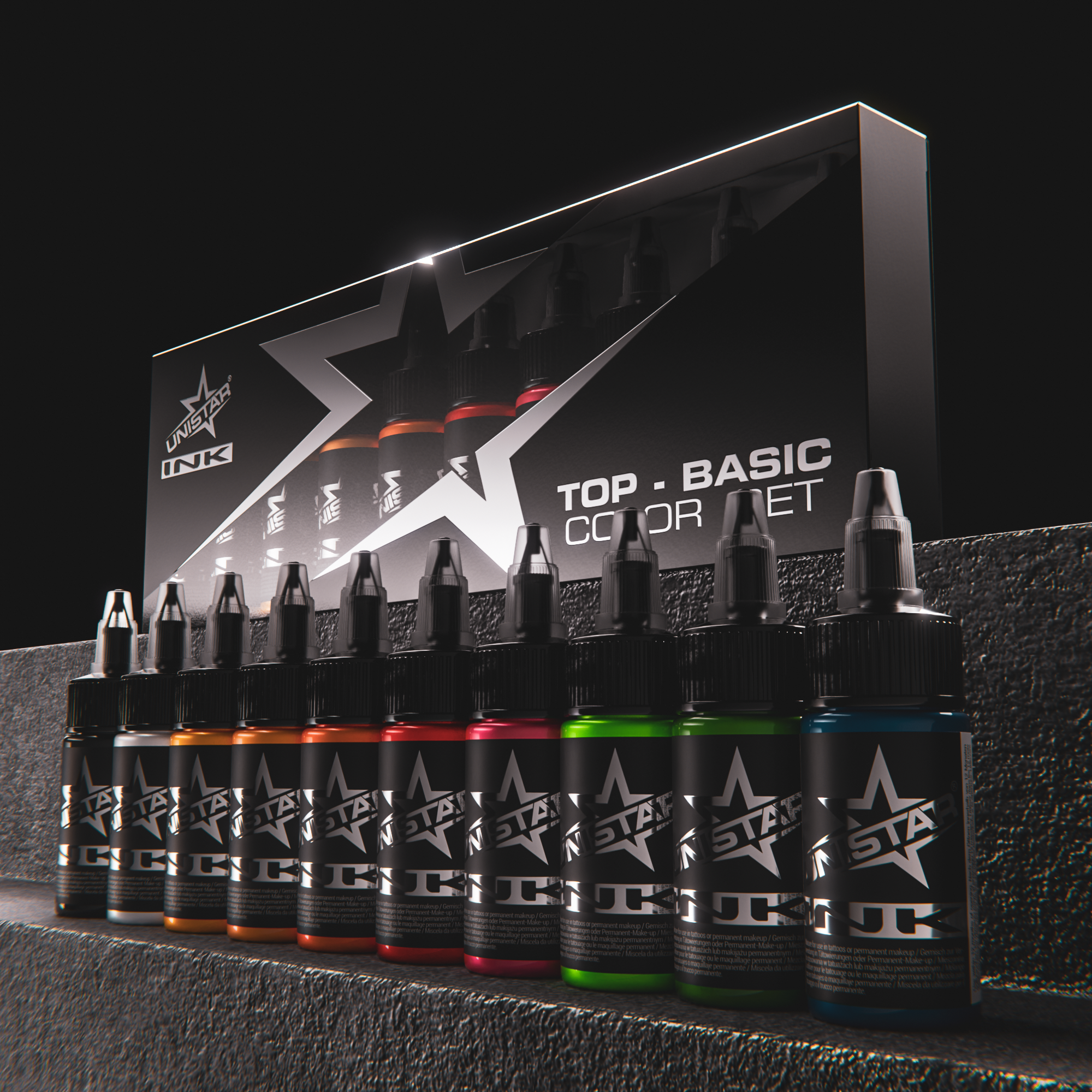 Unistar UNISTAR INK - Top Basic Color Set - 10x 30ml