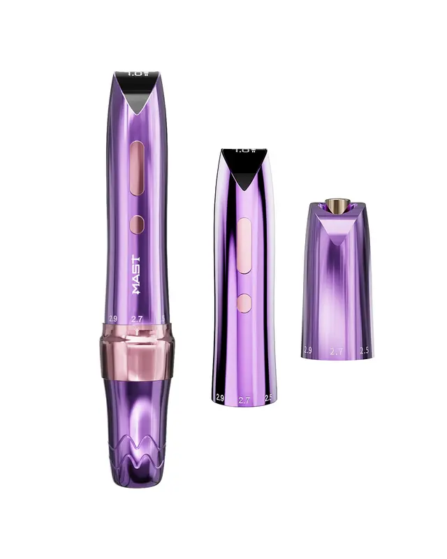 Dragonhawk MAST Mast P60 Wireless Tattoo Machine - Purple - 2 Batteries + RCA Adapter